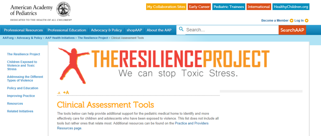 The Resilience Project: Clinical Assessment Tools - Trauma-Informed ...