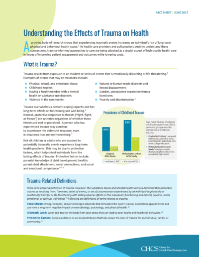 Understanding the Effects of Trauma on Health - Trauma-Informed Care ...