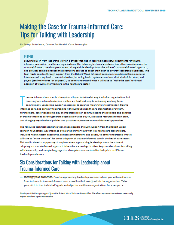 Making The Case For Trauma Informed Care Tips For Talking With   LEadership TA Thumbnail 1 