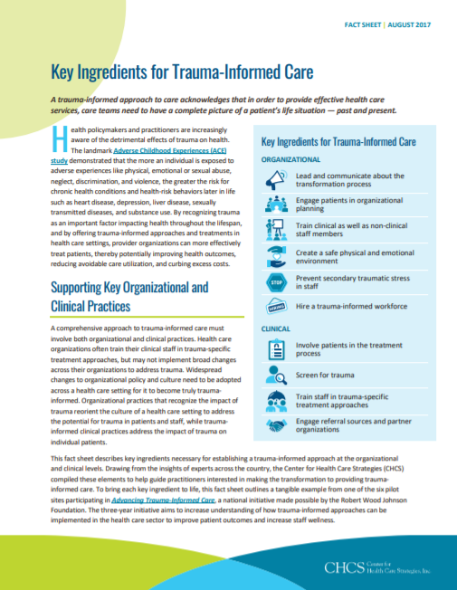 Key Ingredients for Trauma-Informed Care - Trauma-Informed Care ...